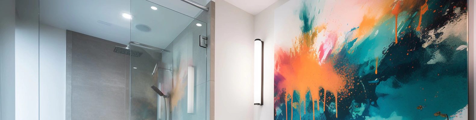 Mampara de vidrio en baño
